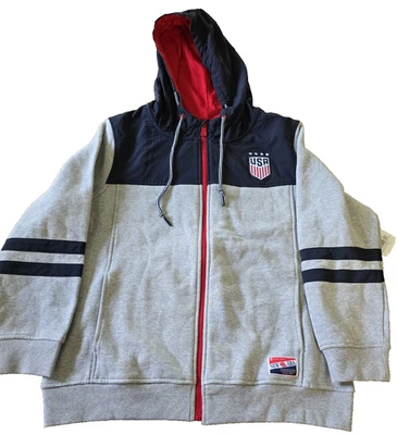 NWT New Era Women's USWNT Throwback Full-Zip Hoodie Gray Large - Image 1 of 4
