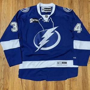Maglia Reebok Hockey Uomo Taglia XL Blu Tampa Bay Lightning Courtney #34 STM Rara - Foto 1 di 8