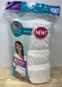 4 Pair Size 13 fruit of the loom Briefs Nylon panties White Fit For Me - Picture 1 of 7