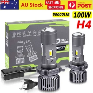 2X RHD H4 9003 Mini Bi-LED Projector Lens Globe Headlight Bulbs Hi/Lo Retrofit - Picture 1 of 15