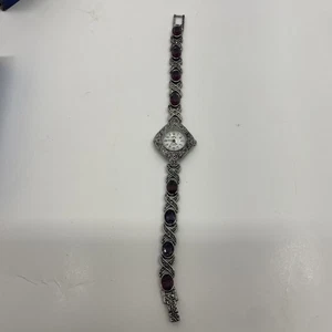 Orologio donna Faberge cinturino strass colorato ametista scura con chiusura 8 pietre - Foto 1 di 13