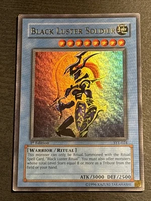 Black Luster Soldier 1st Edition Yu-Gi-Oh Card SYE-024 Ultra Rare Played HP - Image 1 of 2