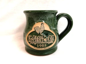 Deneen Pottery "Egg Harbor Cafe" Rockford, Illinois Green Drip Glaze Mug 2012 - Picture 1 of 8