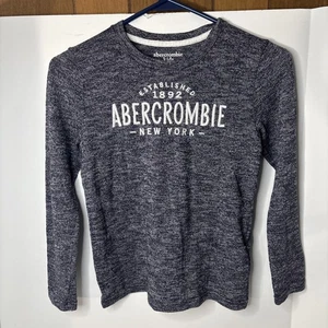 Abercrombie Long Sleeve Girls Gray Pullover Sweatshirt Size 7/8 - Picture 1 of 6