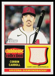 Corbin Carroll 2025 Topps Heritage Clubhouse Collection Relics MEM Arizona - Bild 1 von 2