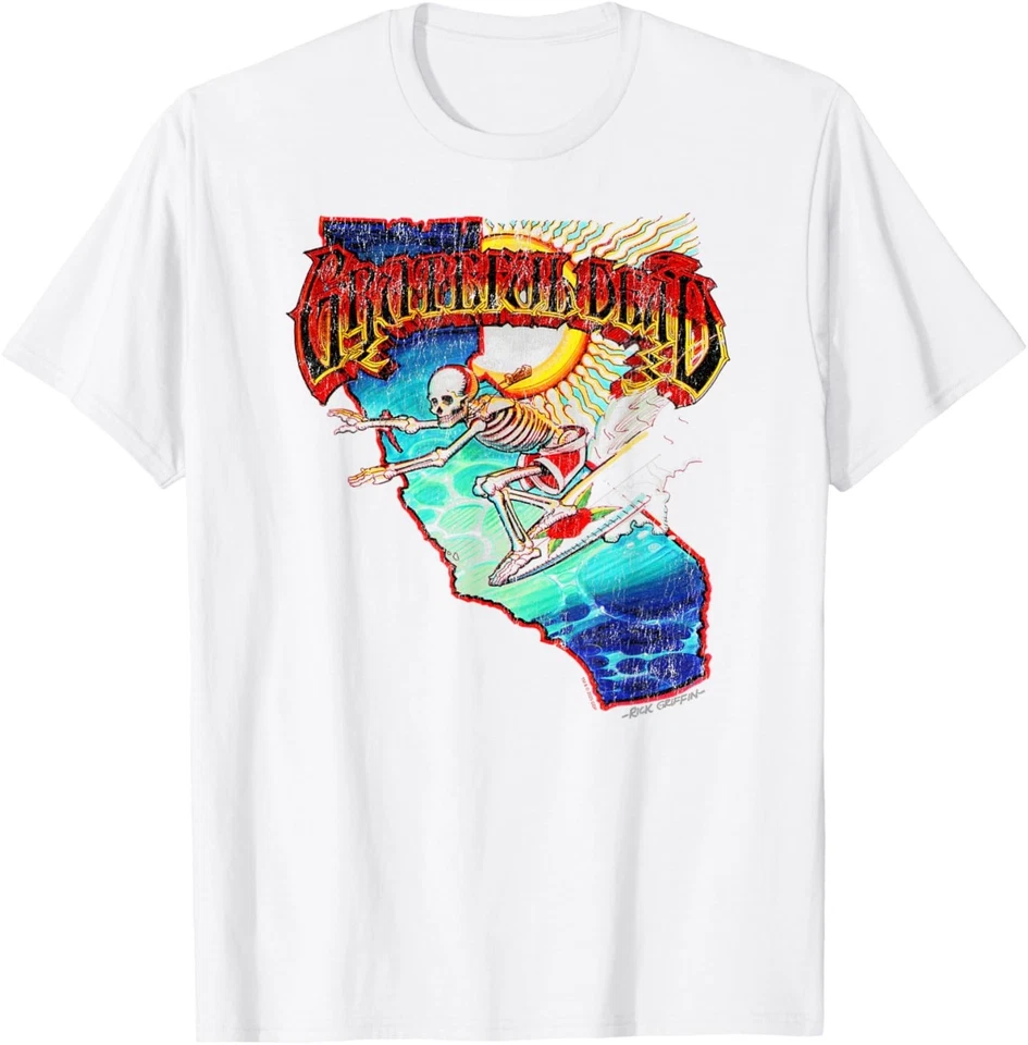 Grateful Dead Surfing California Skeleton Vintage Band T-Shirt - Image 1 of 1