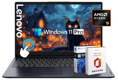 Lenovo IdeaPad Laptop 15.6" FHD Touch, AMD Ryzen 5, 8GB RAM 512GB SSD, Win11 Pro - Image 1 of 4