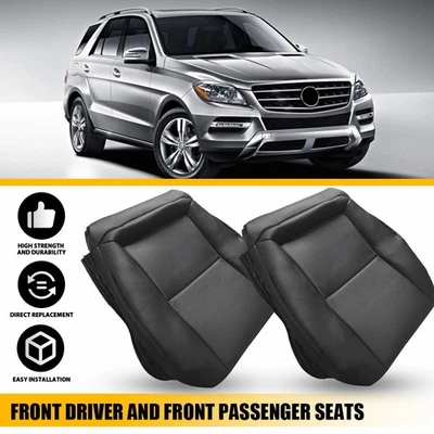 2x Cubierta de asiento inferior delantera negra perforada para Mercedes-Benz GLK350 2008-2015 Foto 1 de 4