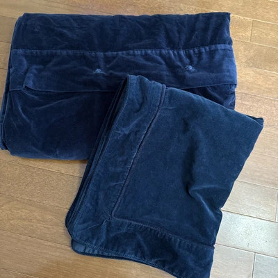 "2 piezas HAWTHORNE HILL edredón de terciopelo azul y farsa completa 100 % algodón 82x84"" botón nudo" Foto 1 de 4