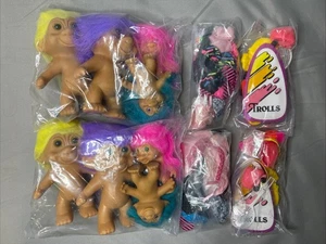 Vintage Troll Dolls 1991 Includes Outfits and Accessories 8 Total New Old Stock - Picture 1 of 3