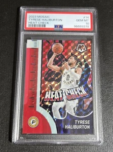 Tyrese Haliburton 2023-24 Panini Mosaic Heat Check Prizm 14 PSA 10 Gem Pacers - Picture 1 of 3