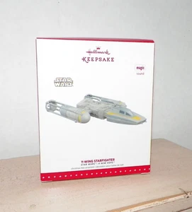 HALLMARK ORNAMENT STAR WARS A NEW HOPE Y-WING STARFIGHTER MAGIC 2015 NIB - Imagen 1 de 4