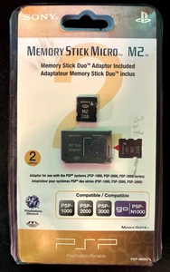 Official Sony Memory Stick Micro M2 2GB Playstation PSP Memory Stick Duo Adaptor - Picture 1 of 2