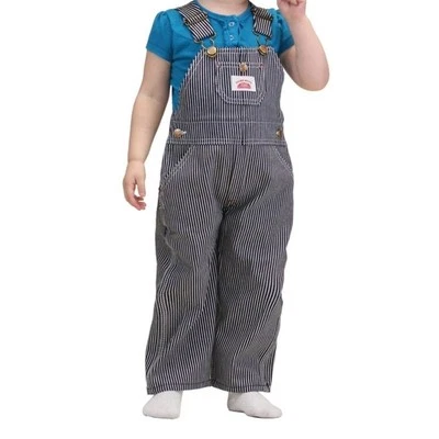 Round House Overalls Children's Navy Hickory Engineer Stripe Classic Size 4 - Image 1 of 4