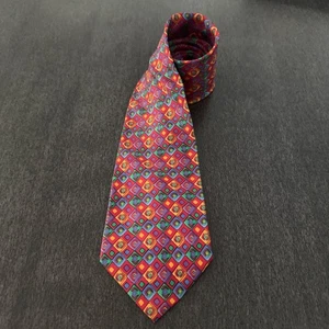 Corbata Missoni Cravatte 100% Seda Multicolor Patrón Geométrico Hecha en Italia - Imagen 1 de 6