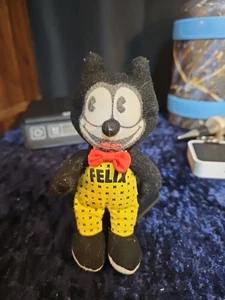 VINTAGE Felix die Katze Mini Plüschtier Stofftier 5 Zoll Wendy's Sammlerstück rote Schleife @f - Bild 1 von 5