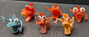 6 Vintage Ugly Monster Fingerpuppen Jigglers 70er Jahre Hong Kong - Bild 1 von 2