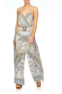 Camilla Size M Lost in a Dream Jumpsuit Wide Leg 100% Silk Cocktail - Image 1 of 4