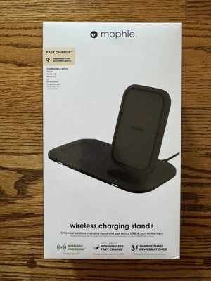 mophie Wireless Charging Stand+ & Pad with USB-A Port for Qi Enabled Devices - Image 1 of 4