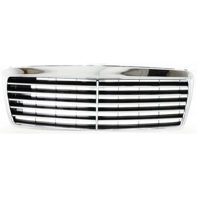 For Mercedes-Benz E-Series Grille 1996-1999 Chrome Shell/Painted Black Insert - Imagem 1 de 4