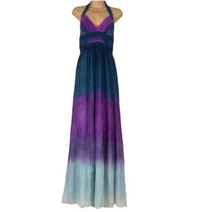 BCBG Maxazria Babydoll Maxi Silk Dress sz 2 Open Back y2k Dainty Fairy Feminine - Picture 1 of 10