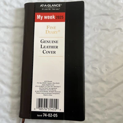 2025 AT-A-GLANCE 74020525 Fine Diary Weekly & Monthly Diary, 3" x 6" Black/Brown - Image 1 of 2