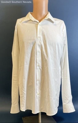 Perry Ellis Men's White Button Up Long Sleeve - Size L - Image 1 of 4