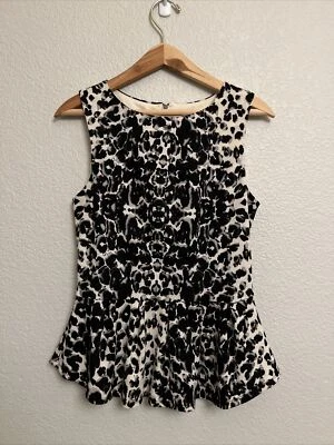 Mossimo Babydoll Top Peplum Blouse 90s Y2k Academia Abstract Ruffle Art to Wear Foto 1 de 4