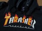Thrasher Skateboard Magazine Fire Flame Hoodie - Skated In Hard - Distressed !##