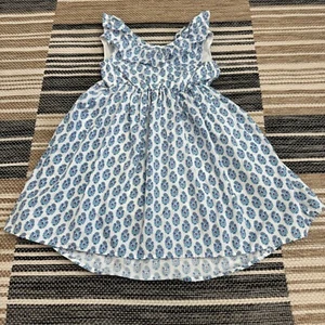 Tea Collection Girls Ruffle Hi Lo Dress Sleeveless Ruffled V Neck Blue Size 5 - Picture 1 of 12