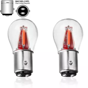 2x Auto P21/5W BAY15D 1157 COB 4 LED DC12V-24V Bremslicht Rücklicht Rot KFZ - Bild 1 von 5
