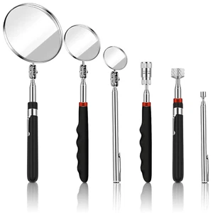 6 Pieces Telescoping Inspection Mirror Mechanic Magnet Stick Magnetic Pick up To - Picture 1 of 12