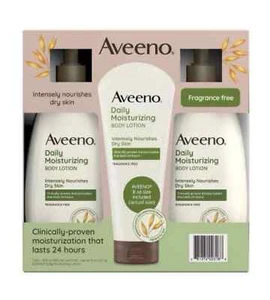 Aveeno Daily Moisturizing Lotion (18 fl. oz 2 pk + 2.5 oz Tube) - Free Shipping! - Picture 1 of 2