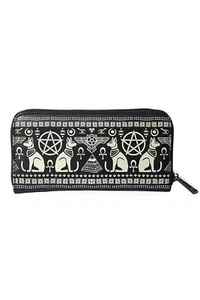 Women's Egyptian Occult Sphynx Cat Kitty Gothic Punk Anubis Wallet Purse BANNED - Picture 1 of 2
