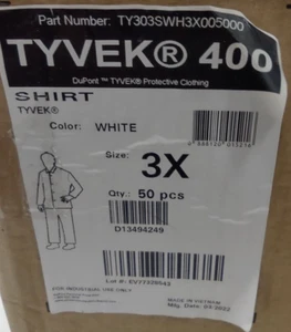 Dupont Ty303swh3x005000 Einweghemd, 3XL, weiß, Polyolefin, 50er Box - Bild 1 von 2
