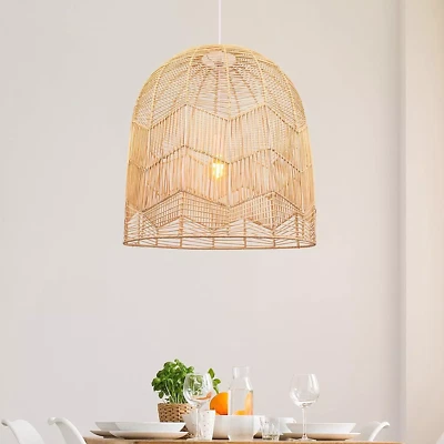 Lámpara colgante de ratán Arturesthome pantalla tejida colgante lámpara de techo EE. UU. Foto 1 de 4