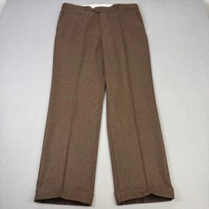House Of Bruar Trousers Mens W36 L30 Brown 100% Wool Straight Fit Smart Casual - Picture 1 of 9