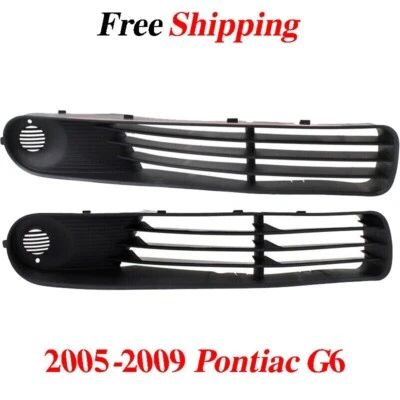 New For 2005-2009 Bumper Grille Pontiac G6 LH & RH Textured Gray Plastic Set 2 Foto 1 de 4