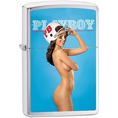 Zippo Playboy October 2012 Cover Satin Chrome Windproof Lighter NEW RARE