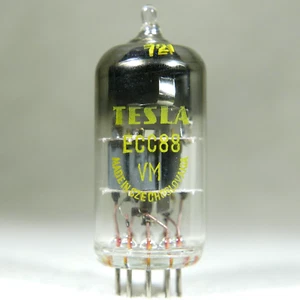 Tesla ECC88/6DJ8 Gold Grid O-Getter Made in Czechoslovakia 1962 stark - Bild 1 von 12