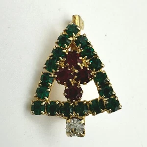 Broche pequeño árbol de Navidad tono dorado - Imagen 1 de 5