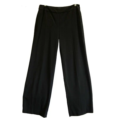 Side Zip Black Slacks Evan Picone Sz 12 Stretch Polyester Blend Career 32 Inseam - Image 1 of 4