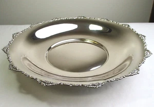 Footed center bowl 800 solid silver post WWII Italian 13.5" - Picture 1 of 8
