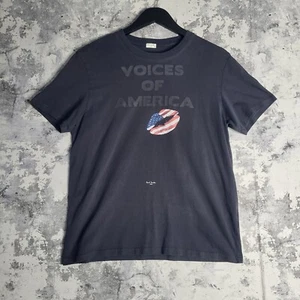 Mens Paul Smith Graphic T Shirt Medium Grey Voices of America Logo C - Picture 1 of 10