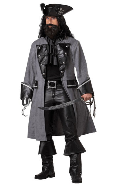 Fantasia de pirata masculina - Adult Captain Cutthroat Pirate Costume