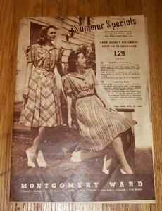 1941 MONTGOMERY WARDS SUMMER SPECIAL CATALOG WW2 ERA AMERICANA SEPIA IMAGE PHOTO - Picture 1 of 11