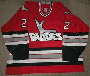 Camiseta Ed Courtenay Kansas City Blades 1993/94 usada en el juego IHL Jersey LOA - Imagen 1 de 7