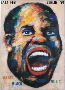 Original Vintage Poster Gunther Kieser Jazz Fest Berlin Black Music Germany 1994 - Picture 1 of 1