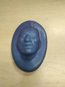 Van Briggle Blue Lilac "Big Buffalo" Native American Figural Wall Plaque - Picture 1 of 8