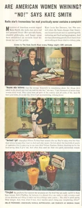 1944 WWII Kate Smith radio star PRINT AD Jell-O pudding and pie war effort - Picture 1 of 1